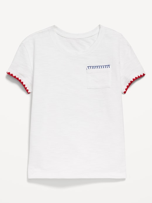View large product image 1 of 3. Softest Stitch-Trim Pocket T-Shirt for Girls