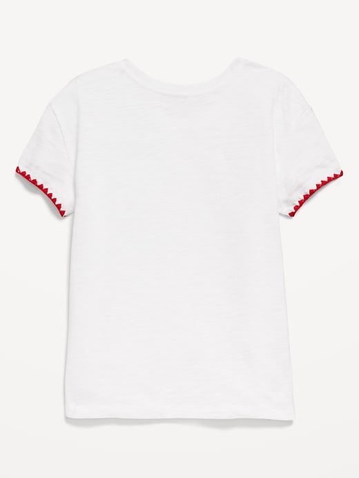 View large product image 2 of 3. Softest Stitch-Trim Pocket T-Shirt for Girls