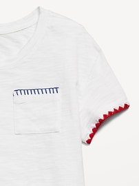 View large product image 3 of 3. Softest Stitch-Trim Pocket T-Shirt for Girls