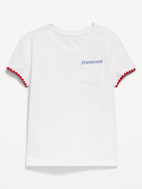 T-shirt ultra-doux à poche contrastante pour fille
