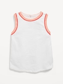 Image number 2 showing, Sleeveless Crochet-Trim Top for Girls