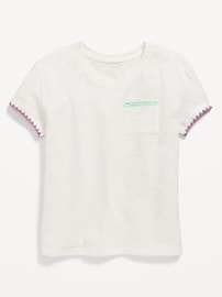 Image number 1 showing, Softest Stitch-Trim Pocket T-Shirt for Girls