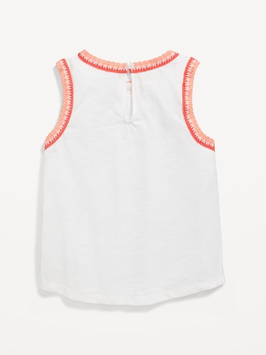 Image number 3 showing, Sleeveless Crochet-Trim Top for Girls
