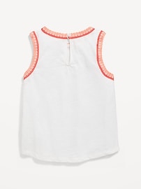 View large product image 3 of 3. Sleeveless Crochet-Trim Top for Girls