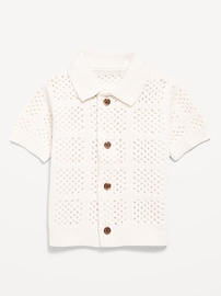 Image number 1 showing, Short-Sleeve Crochet-Knit Shirt for Baby