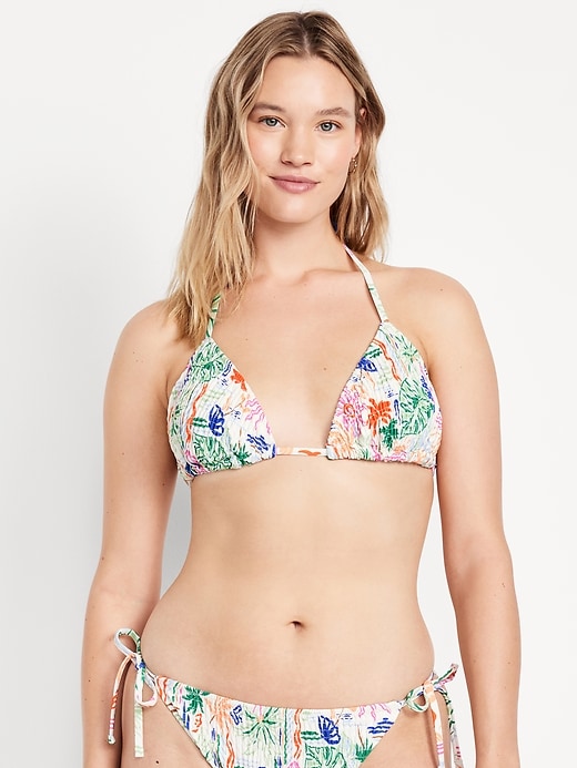 Image number 5 showing, Textured Triangle String Bikini Swim Top