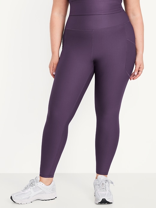 Image number 3 showing, High-Waisted PowerSoft Rib Pocket Leggings