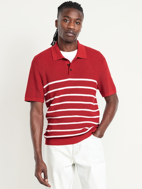 Short-Sleeve Sweater-Knit Polo