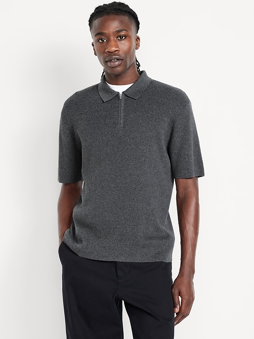 Image number 1 showing, Short-Sleeve Sweater-Knit Polo