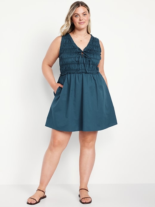 Image number 5 showing, Fit & Flare Smocked Bodice Mini Dress
