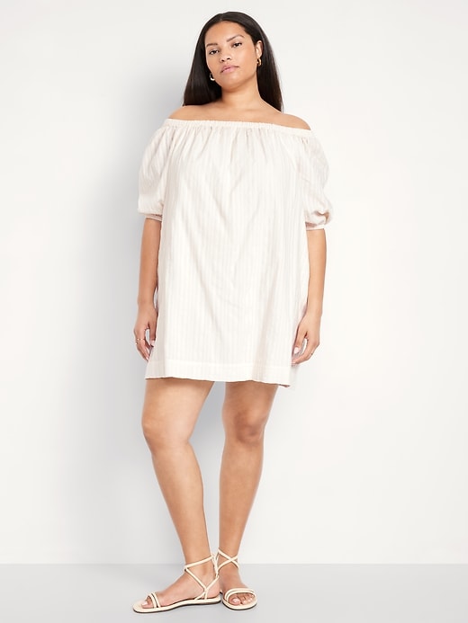 Image number 6 showing, Textured-Dobby Mini Swing Dress