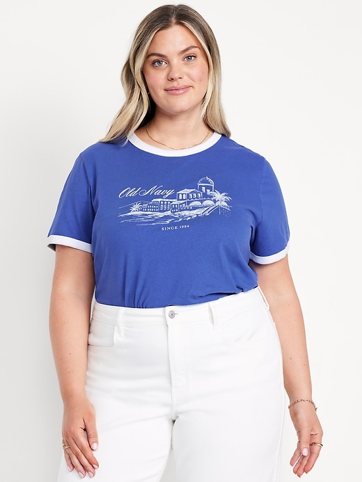 Image number 7 showing, EveryWear Logo-Graphic Ringer T-Shirt
