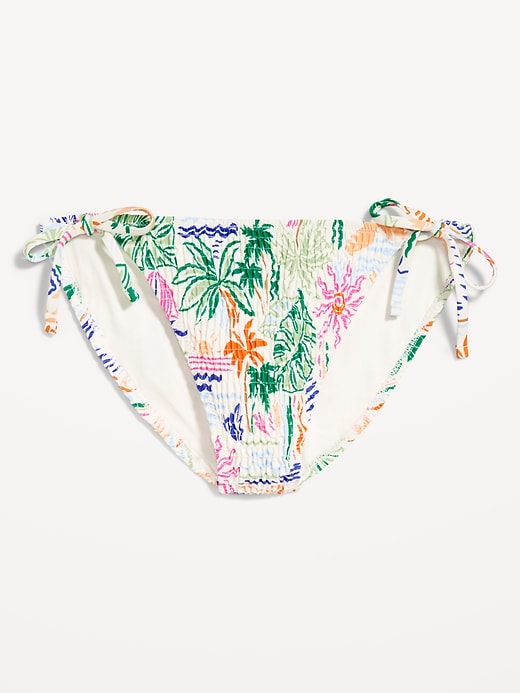 Image number 4 showing, Mid-Rise Textured String Bikini Swim Bottoms