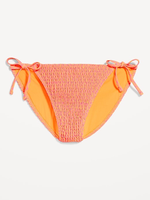 Image number 4 showing, Mid-Rise Textured String Bikini Swim Bottoms