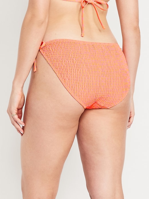 Image number 6 showing, Mid-Rise Textured String Bikini Swim Bottoms