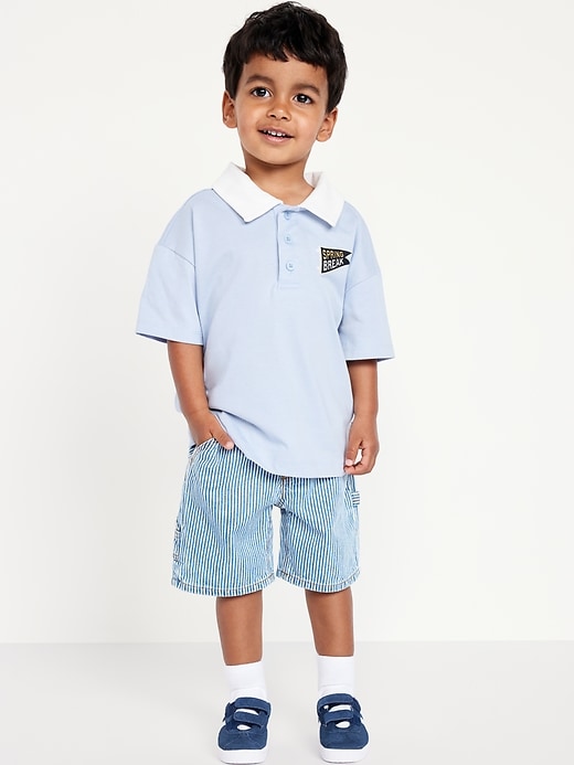 View large product image 1 of 3. Printed Baggy Carpenter Jean Shorts for Toddler Boys