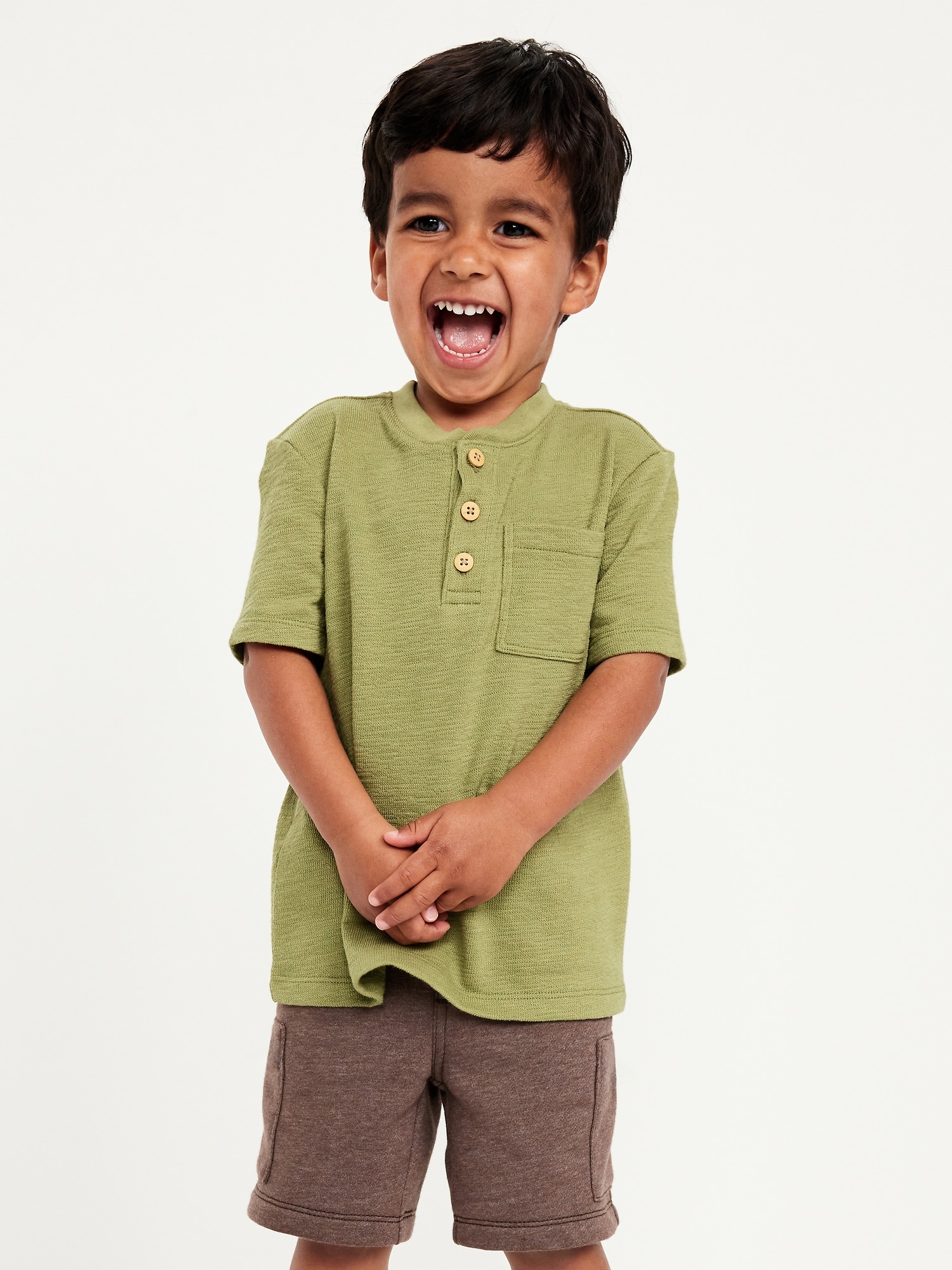 Short-Sleeve Henley Pocket T-Shirt for Toddler Boys