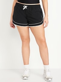 Mid-Rise Woven Run Shorts