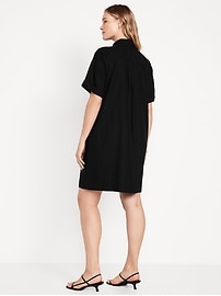 Linen-Blend Shirt Dress