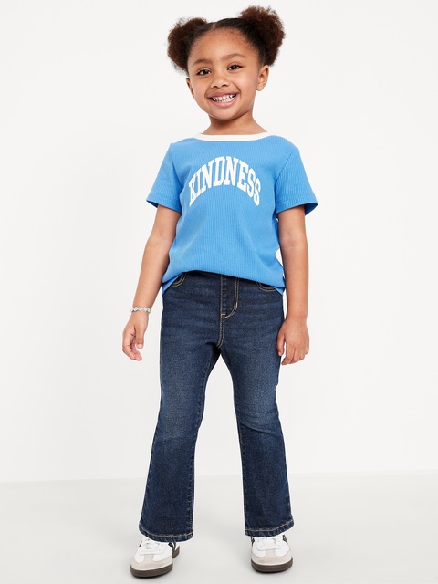Wow High-Waisted Flare-Leg Pull-On Jeans for Toddler Girls - Blue
