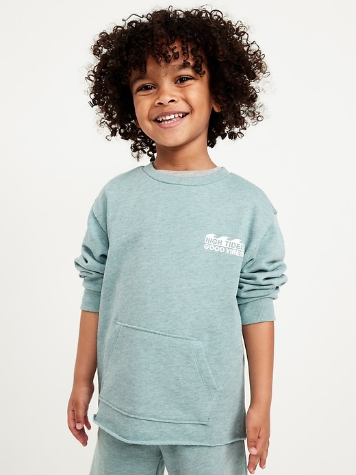 View large product image 1 of 2. Oversized French-Terry Graphic Sweatshirt for Toddler Boys