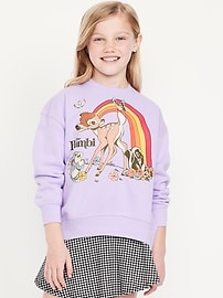 Image number 1 showing, Disney© Bambi Oversized Graphic Sweatshirt for Girls