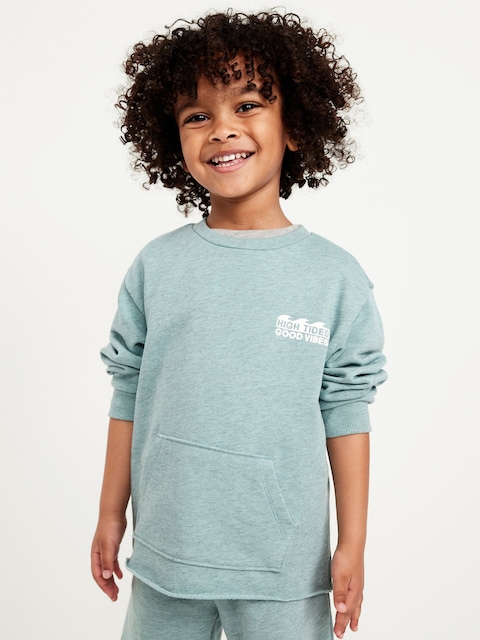 Oversized French-Terry Graphic Sweatshirt for Toddler Boys