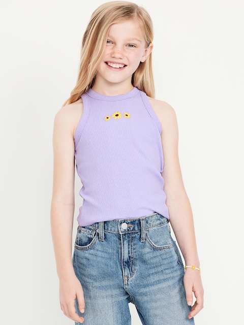 Fitted Ribbed Tank Top for Girls