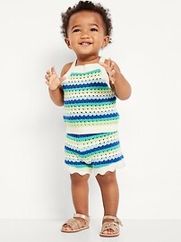 Image number 1 showing, Crochet-Knit Tank Top and Shorts Set for Baby