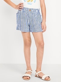 Image number 1 showing, Printed Linen-Blend Utility Shorts for Girls