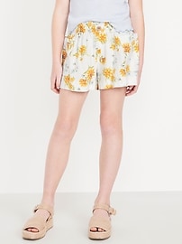 Image number 1 showing, Printed Linen-Blend Utility Shorts for Girls