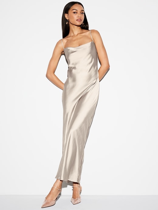 Image number 4 showing, The Occasion by Old Navy Satin Cowl Maxi Dress