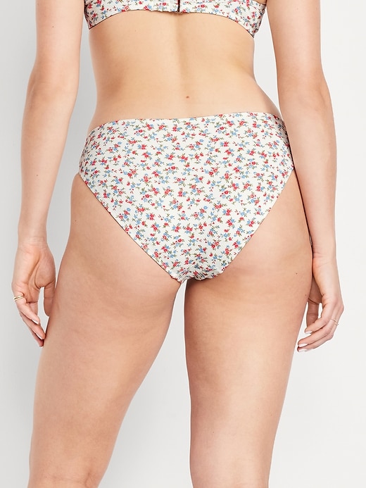 Image number 6 showing, Mid-Rise Textured Bikini Swim Bottoms
