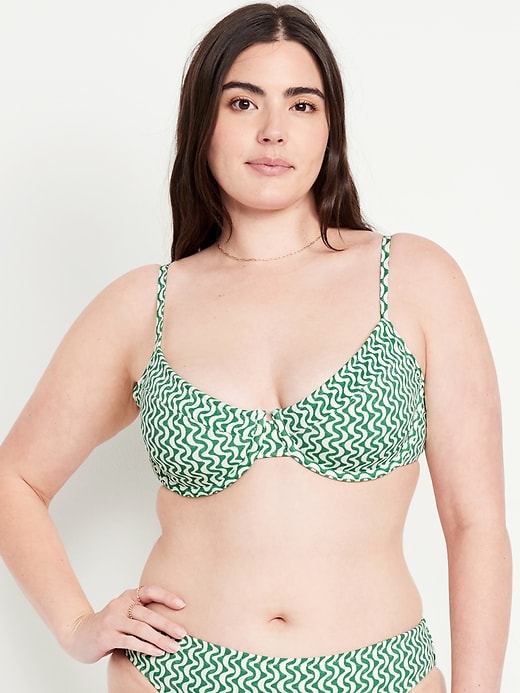 Image number 5 showing, Textured Underwire Balconette Swim Top