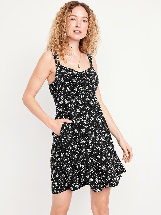 Image number 3 showing, Fit & Flare Crepe Mini Dress
