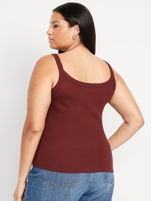 Image number 7 showing, 90s Ribbed Lace-Trim Tank