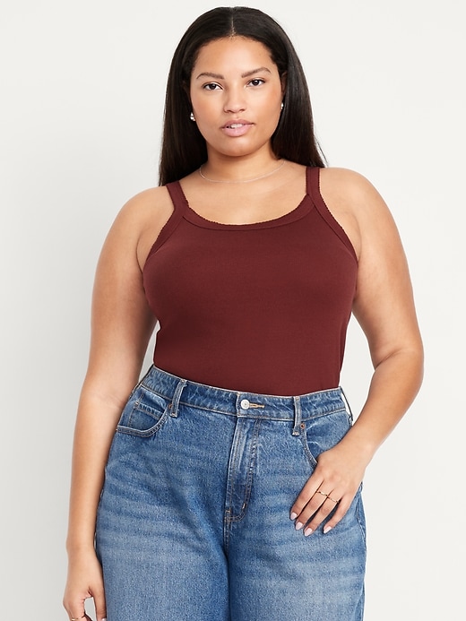 Image number 6 showing, 90s Ribbed Lace-Trim Tank