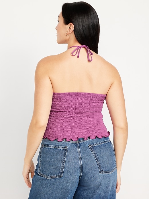 Image number 6 showing, Sleeveless Smocked Crop Top