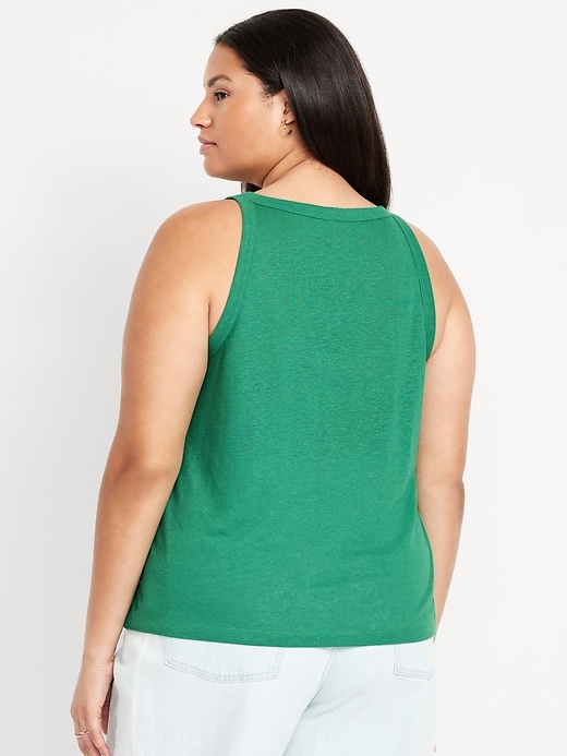 Image number 7 showing, Linen-Blend Tank Top