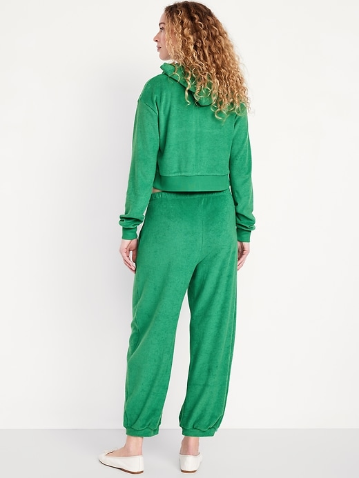Image number 6 showing, High-Waisted Towel Terry Barrel Ankle Pants