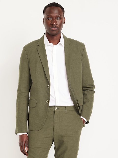 Linen-Blend Blazer