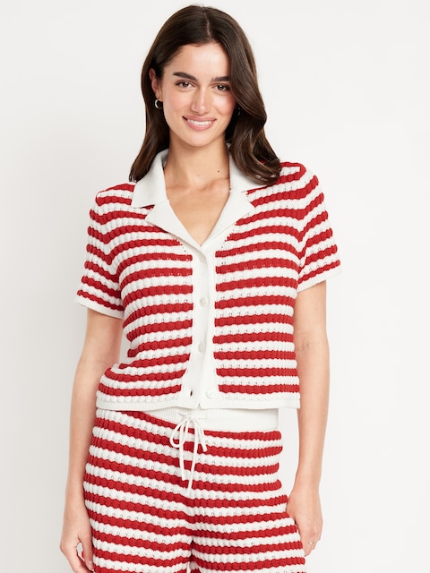 Button-Down Crochet Sweater