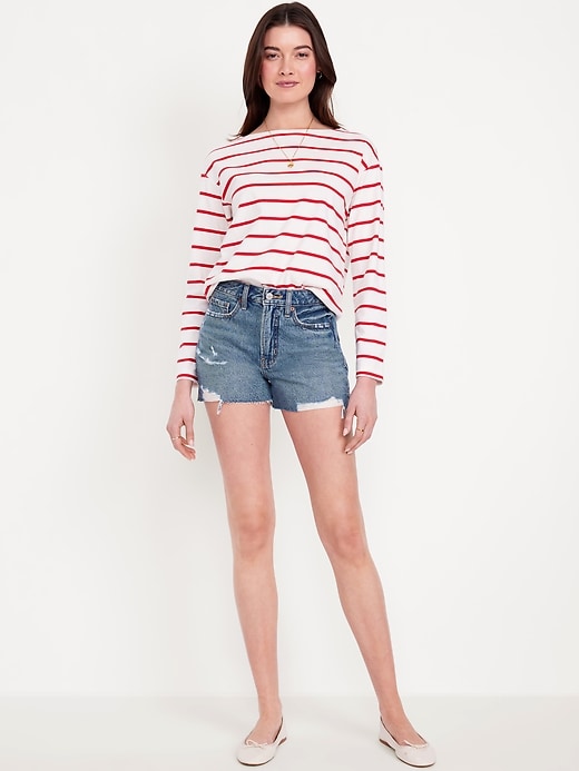 Image number 1 showing, High-Waisted Rigid OG Jean Cut-Off Shorts -- 3-inch inseam
