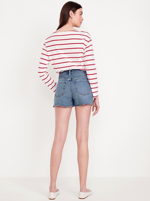 Image number 3 showing, High-Waisted Rigid OG Jean Cut-Off Shorts -- 3-inch inseam