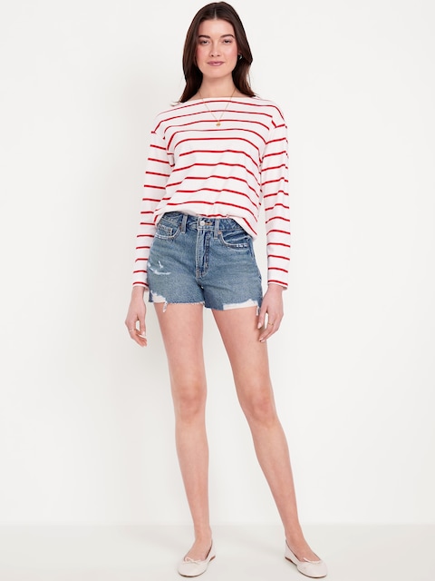 High-Waisted Rigid OG Jean Cut-Off Shorts -- 3-inch inseam