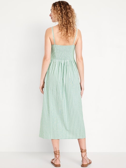 Image number 2 showing, Fit & Flare Tie-Front Seersucker Midi Dress