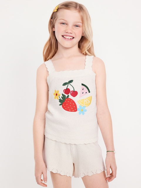 Sleeveless Sweater-Knit Tank Top for Girls