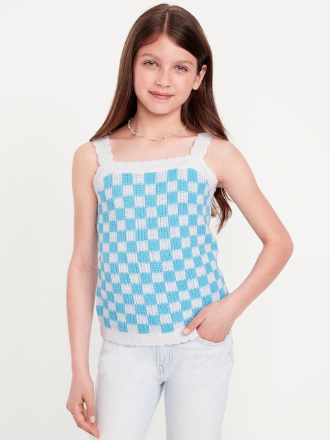 Sleeveless Sweater-Knit Tank Top for Girls