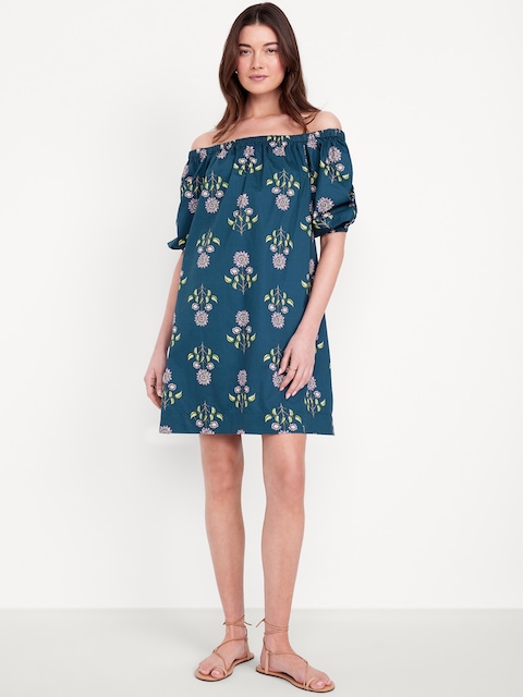 Robe trapèze courte fleurie