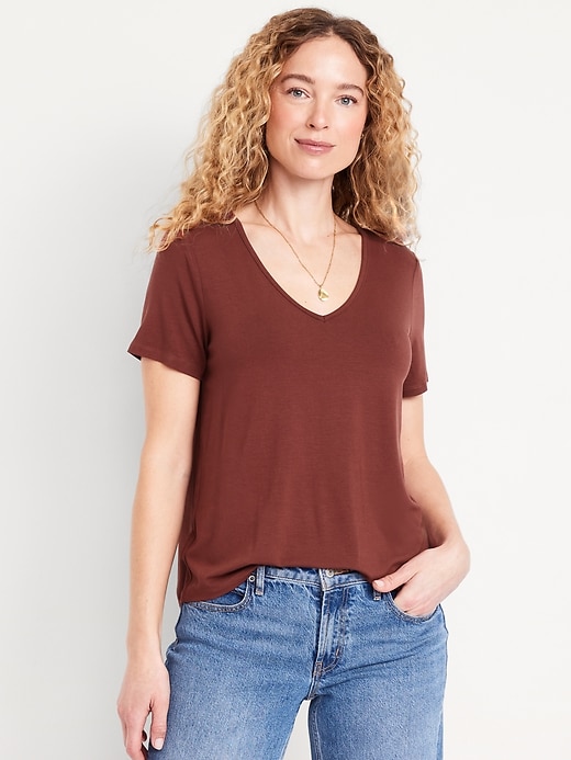 Image number 1 showing, Luxe V-Neck T-Shirt